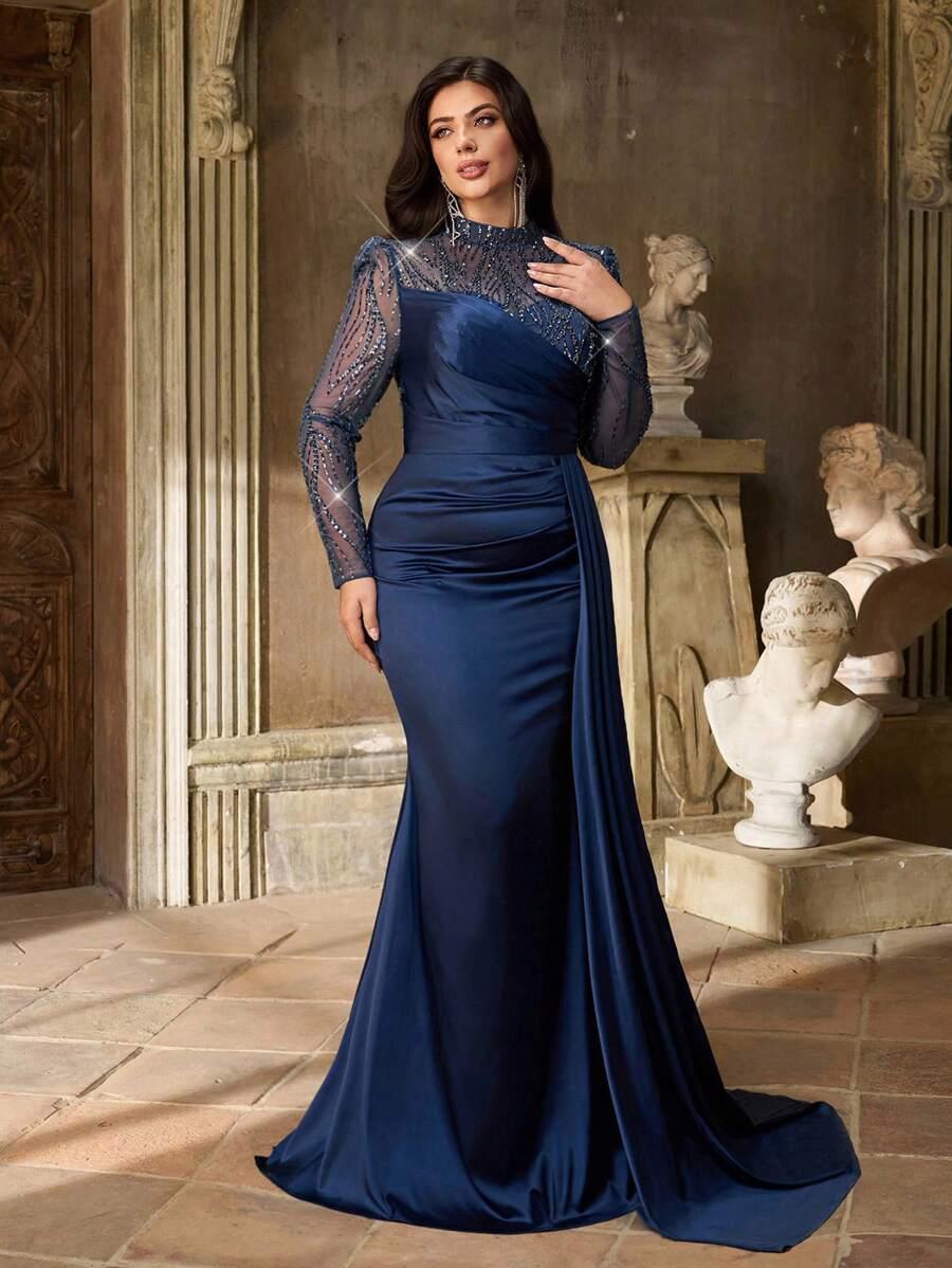 NIEBIESKA MAXI SUKIENKA 