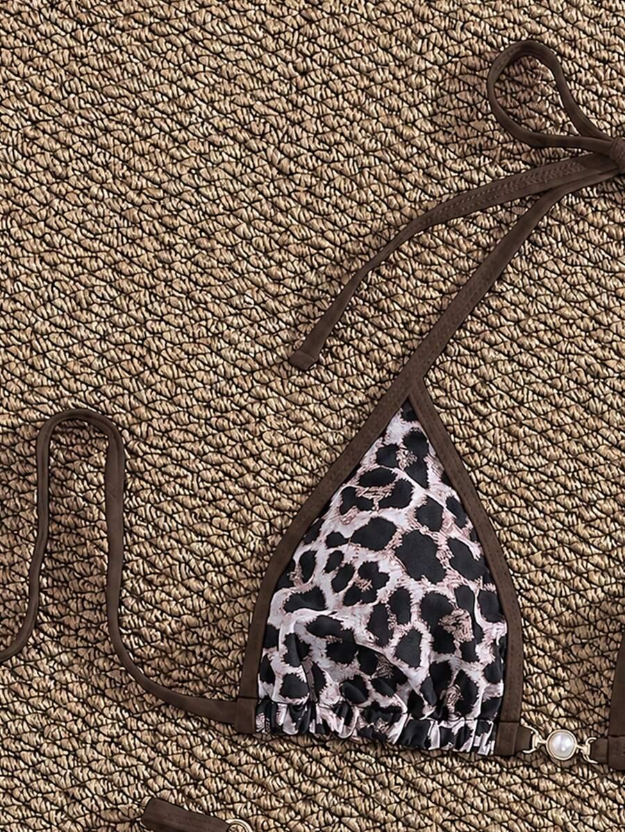 dwuczęściowy strój kąpielowy animal print