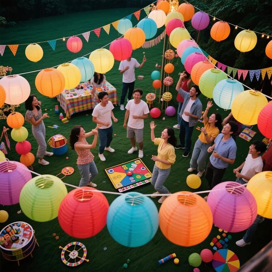 ŻÓŁTY LAMPION PAPIEROWY 10-PACK