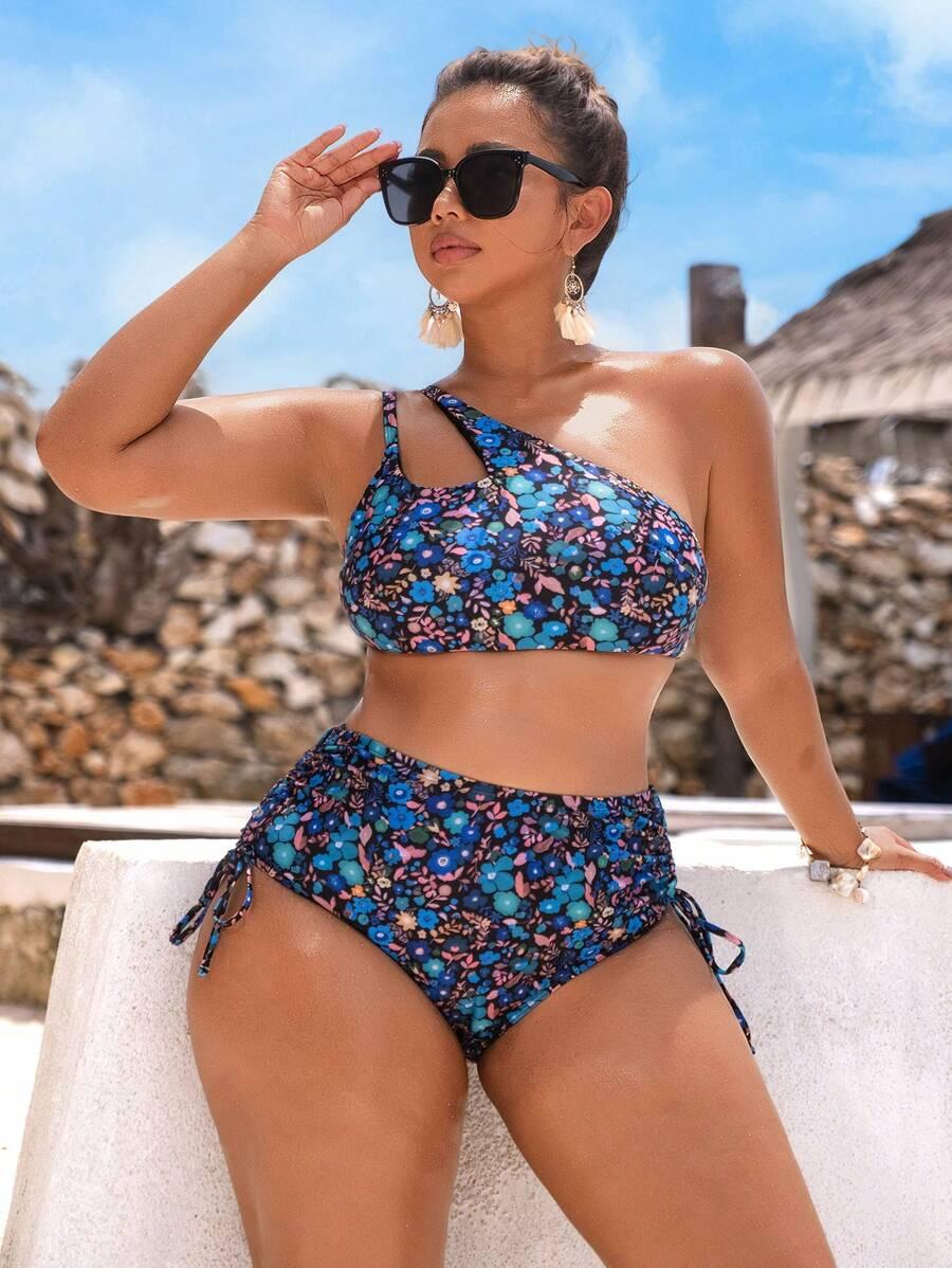 góra od bikini asymetria print