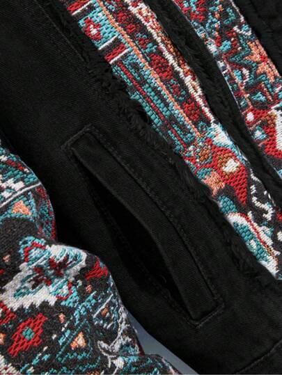 czarna kurtka jeans łączenie 