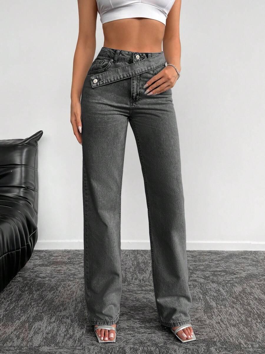 szare spodnie jeans 