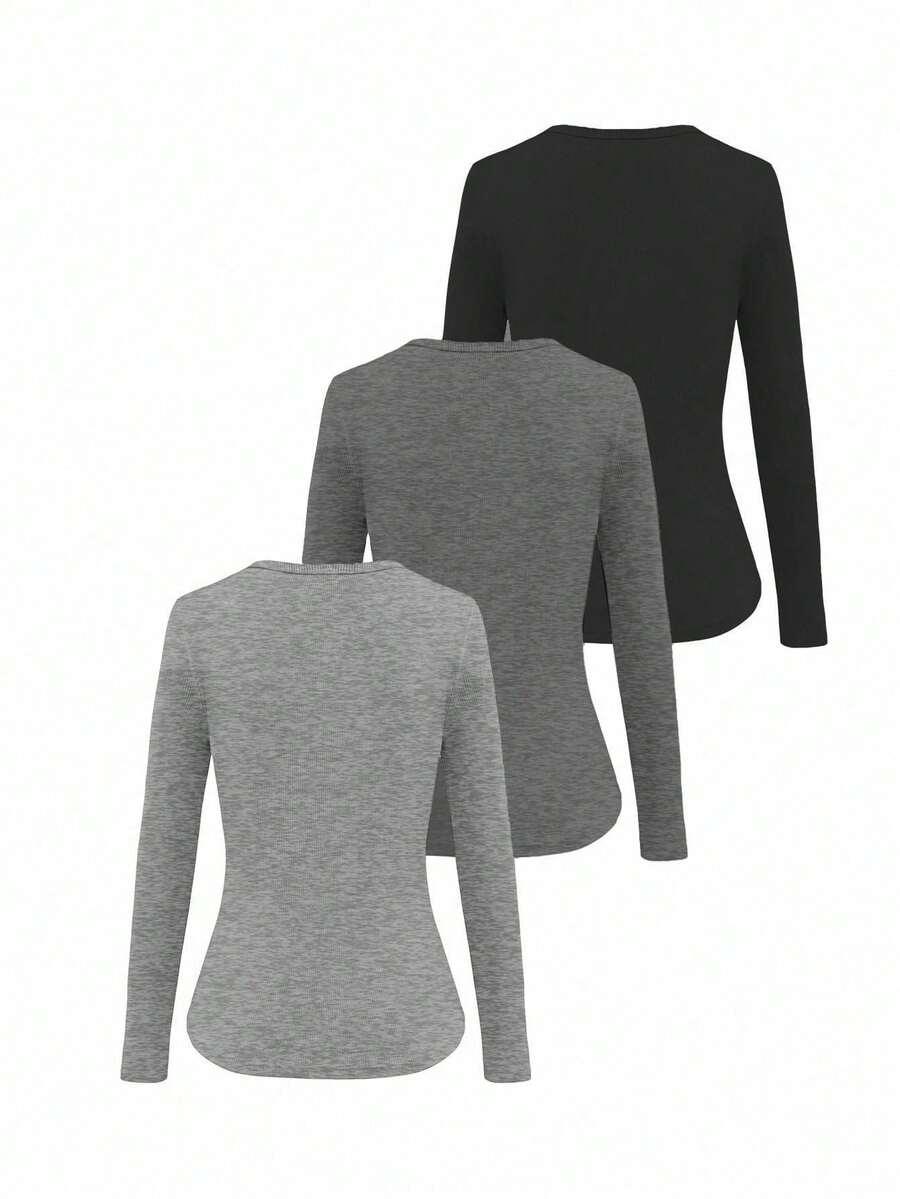 bluzka z długim rękawem 3-pack