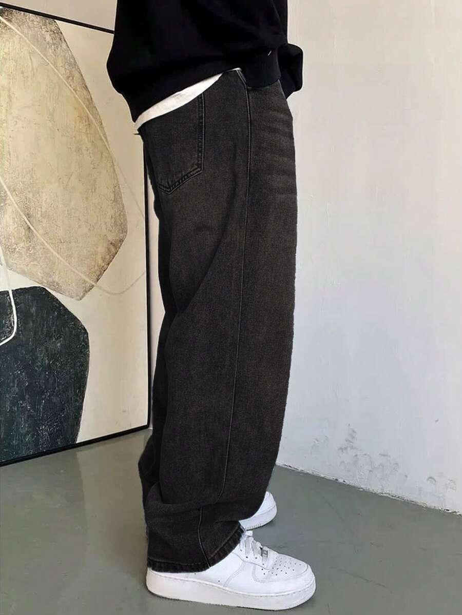 CZARNE SPODNIE JEANS 