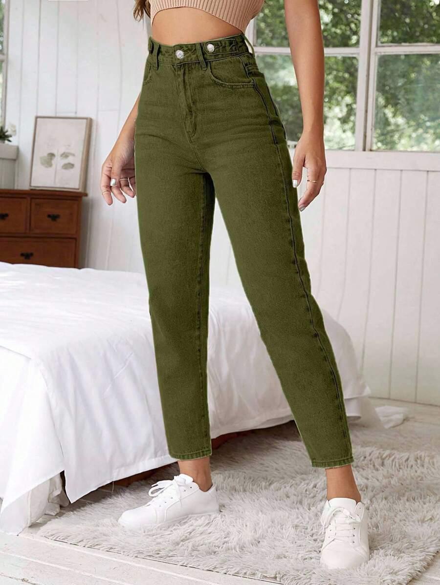 ZIELONE SPODNIE JEANS 