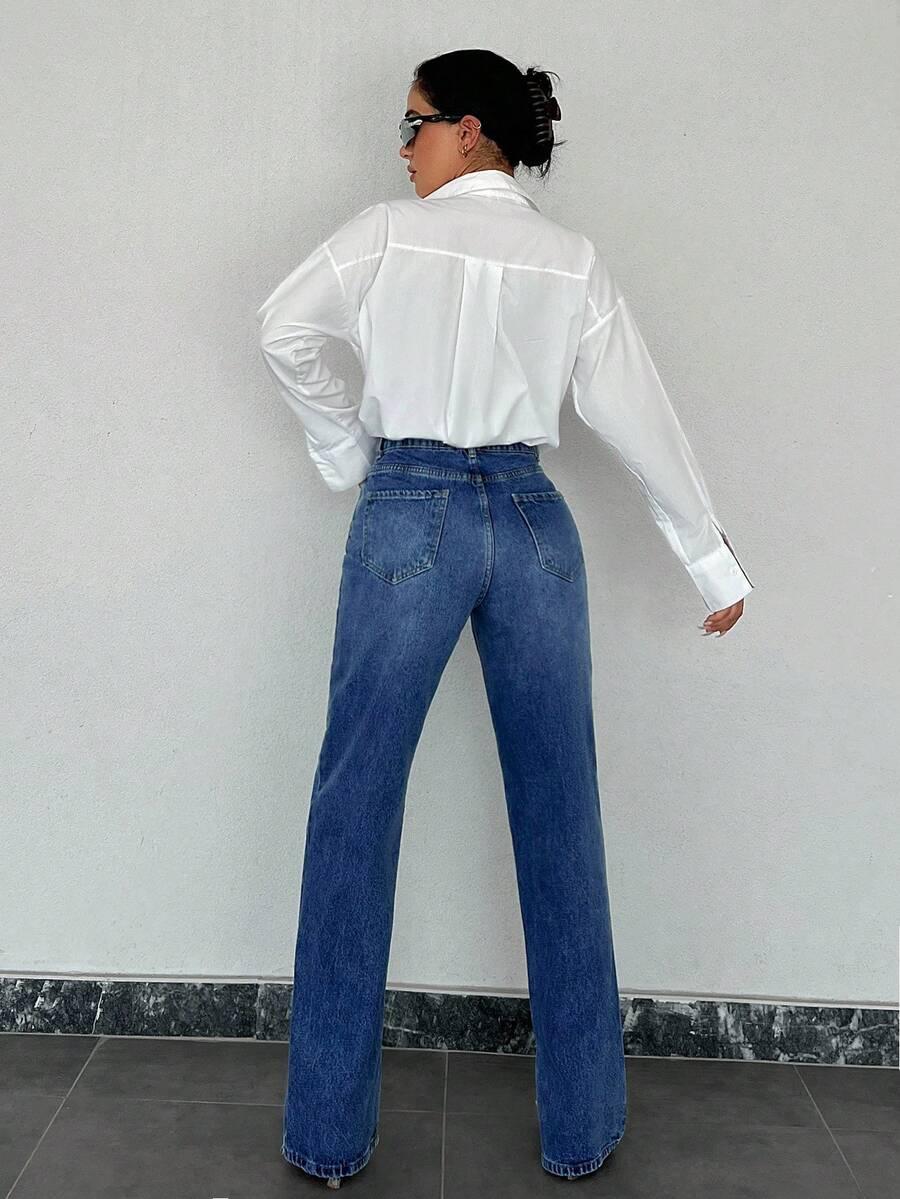 SPODNIE JEANS PROSTA NOGAWKA