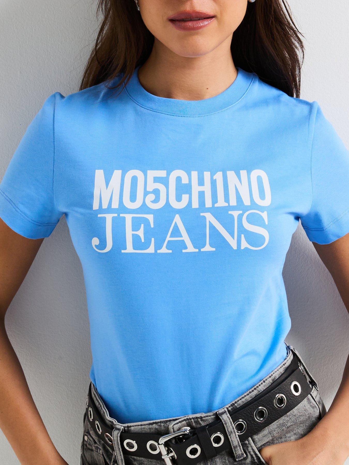 MOSCHINO JEANS DAMSKI T-SHIRT Z LOGO 