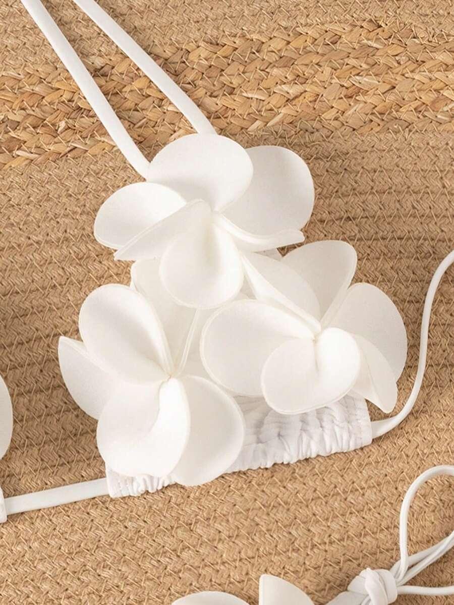 DWUCZĘŚCIOWE BIKINI DAMSKIE Z APLIKACJĄ 3D