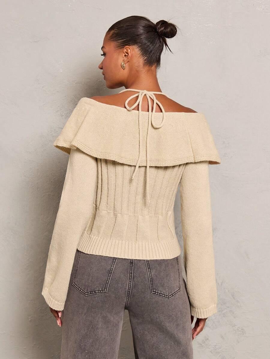  SWETER DAMSKI Z ODKRYTYMI RAMIONAMI 