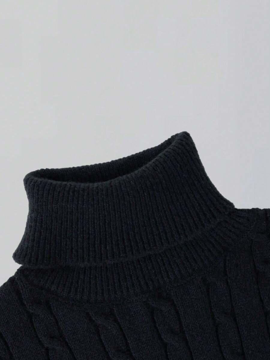 sweter kontrast golf splot