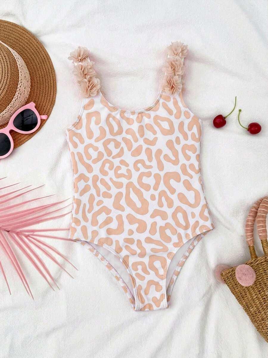 dwuczęściowy strój kąpielowy animal print zdobienia