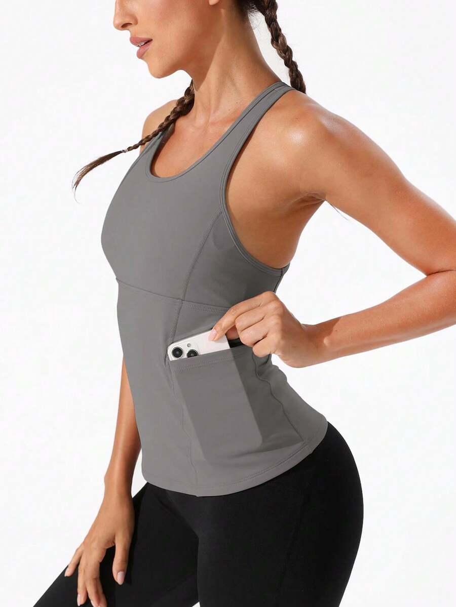 szary sportowy top