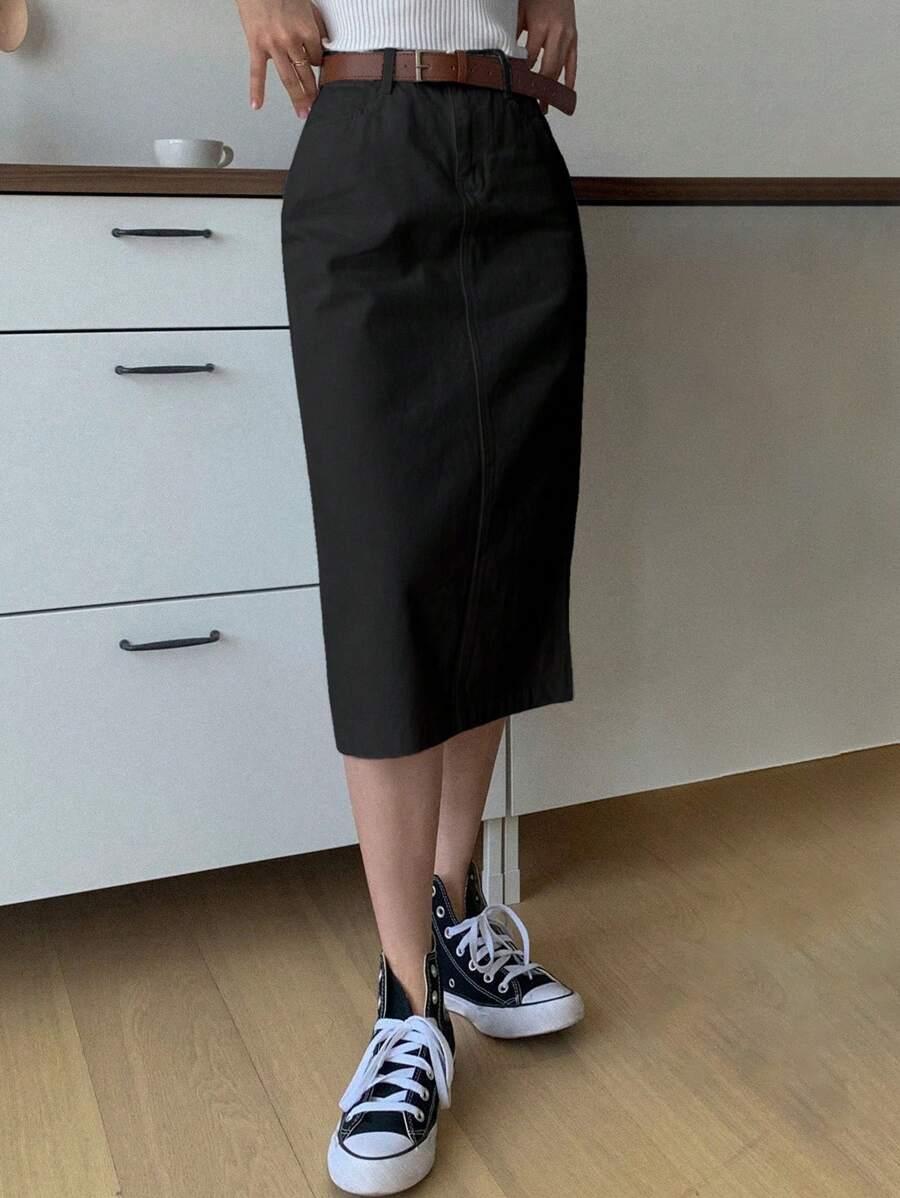 czarna spódnica jeans 