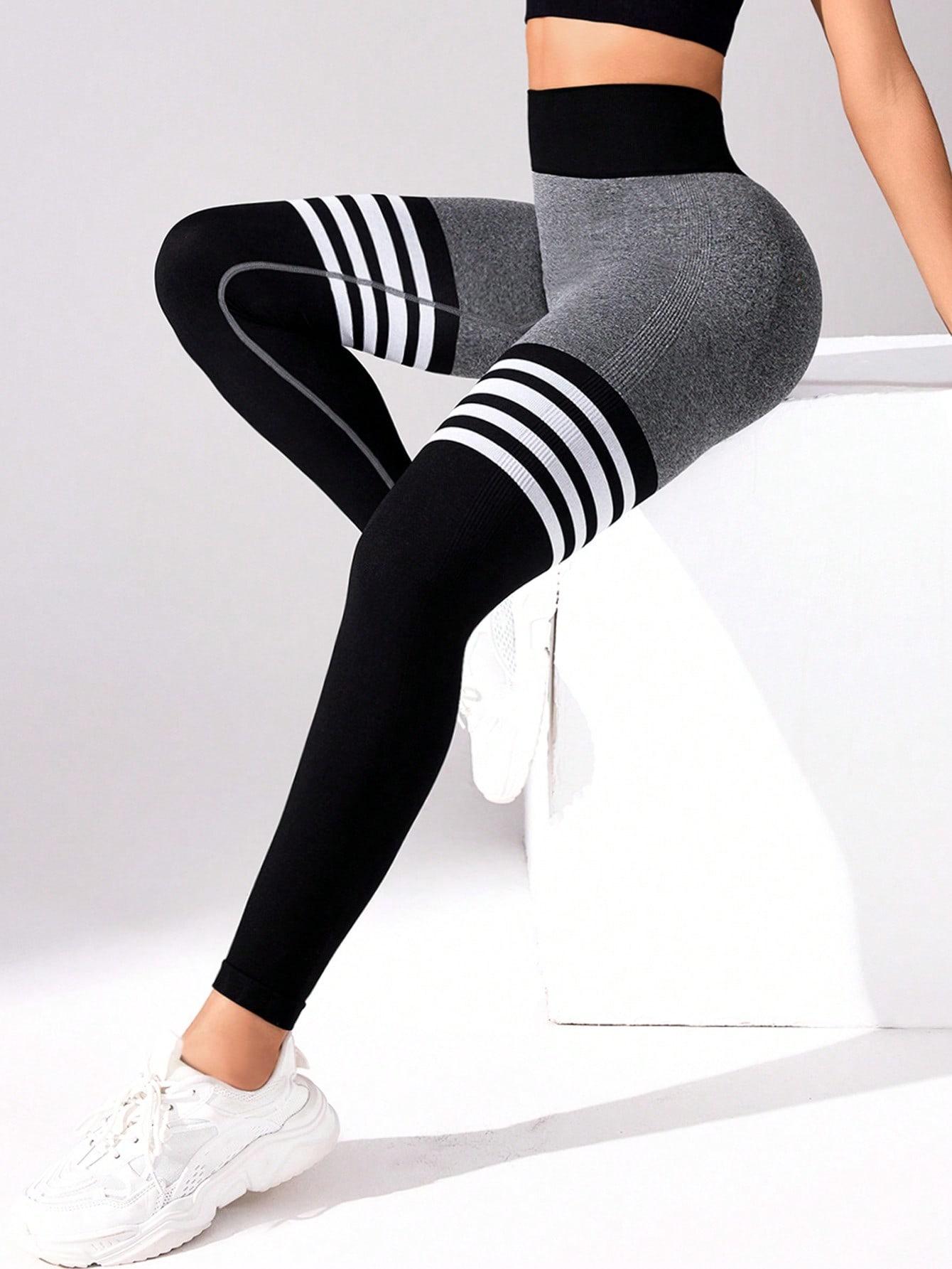 LEGGINSY SPORTOWE W CZARNE PASKI