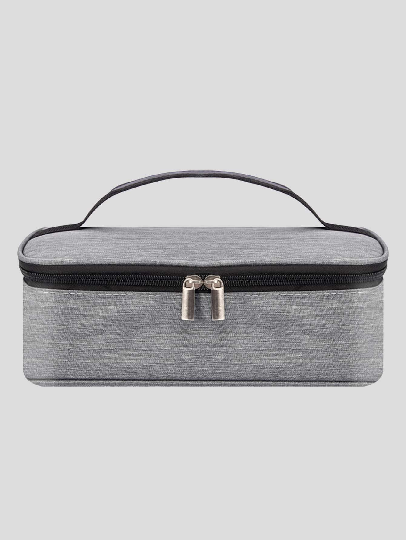 szary lunch box zamek