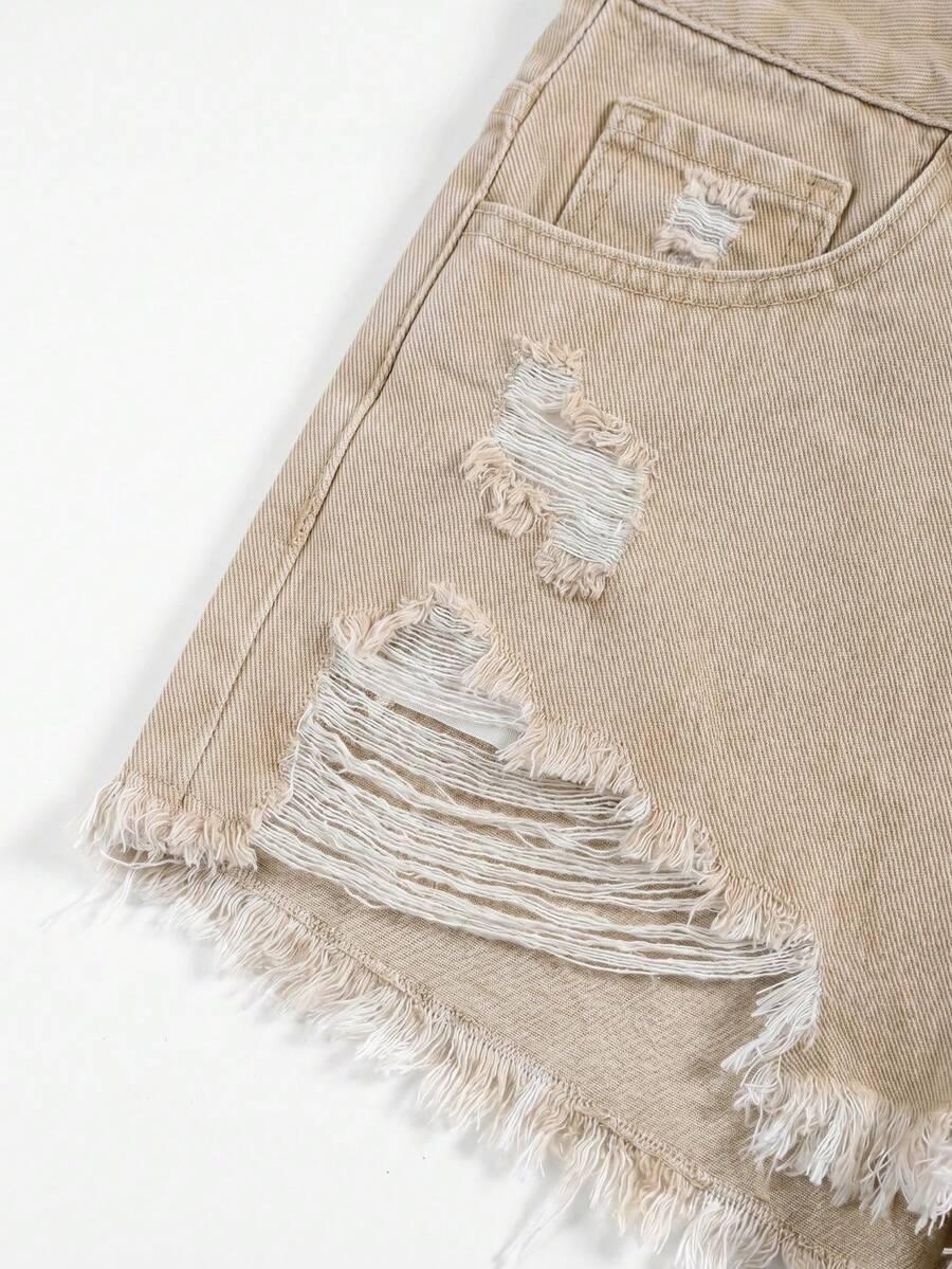 beżowe spodenki jeans