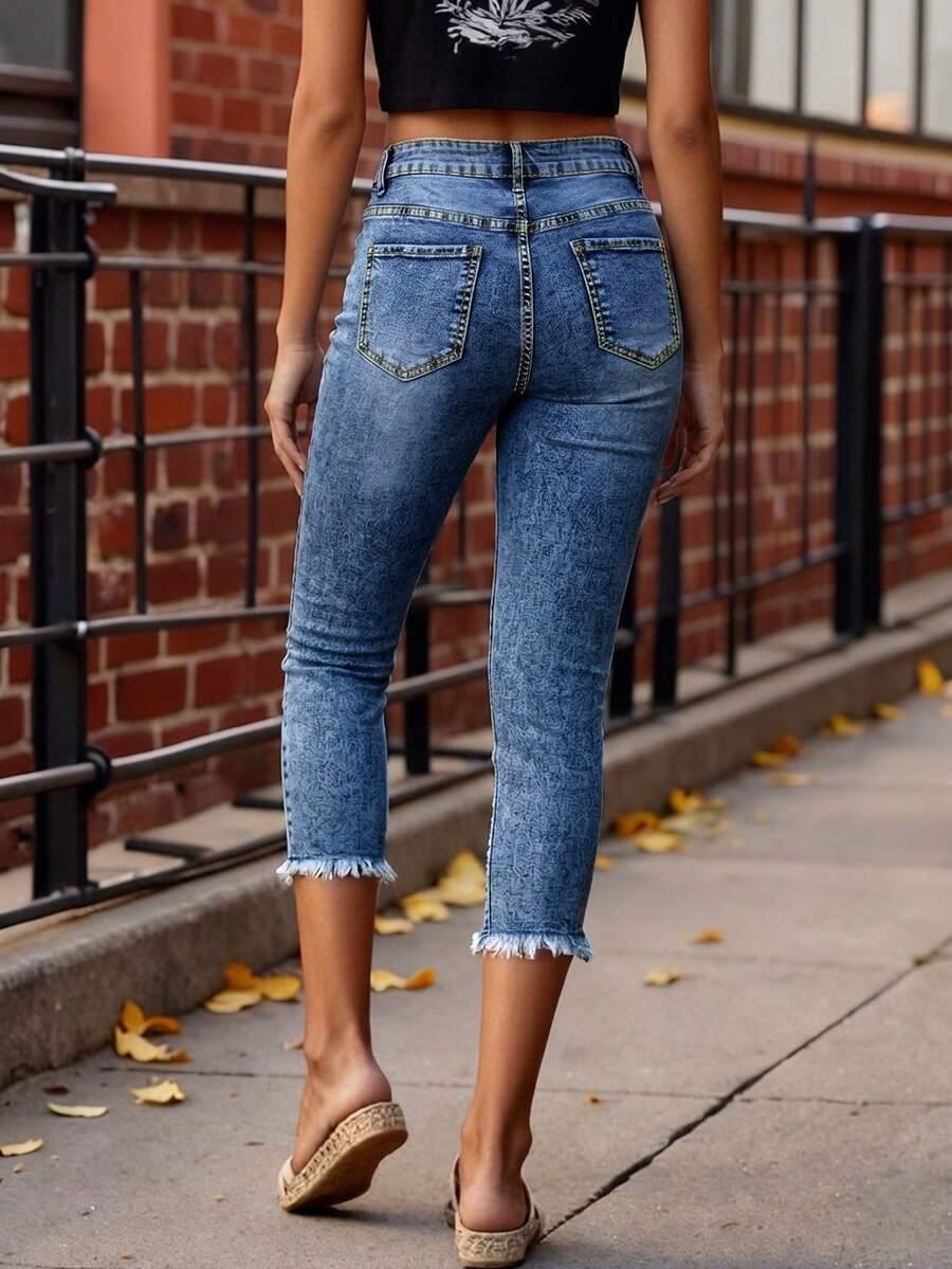 spodnie rurki jeans ripped