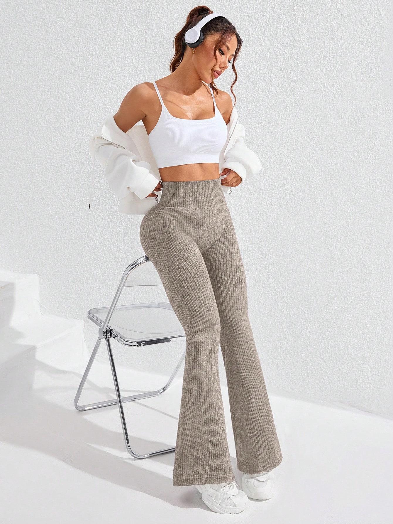 beżowe legginsy casual