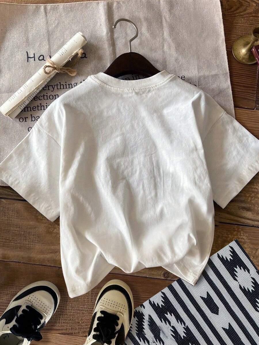 BIAŁY T-SHIRT PRINT