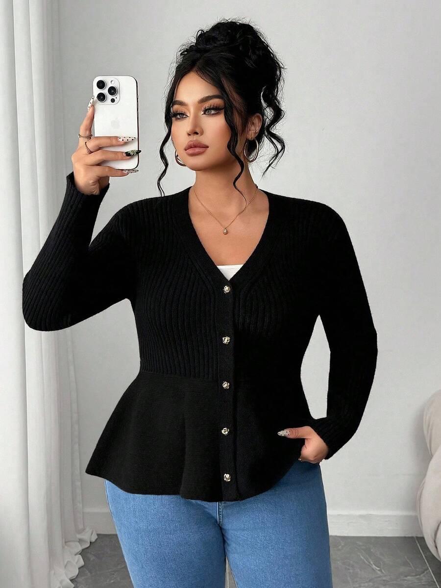 CZARNY SWETER KARDIGAN