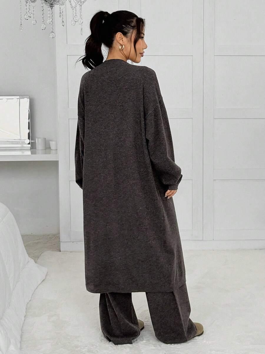 BRĄZOWY SWETER GUZIKI