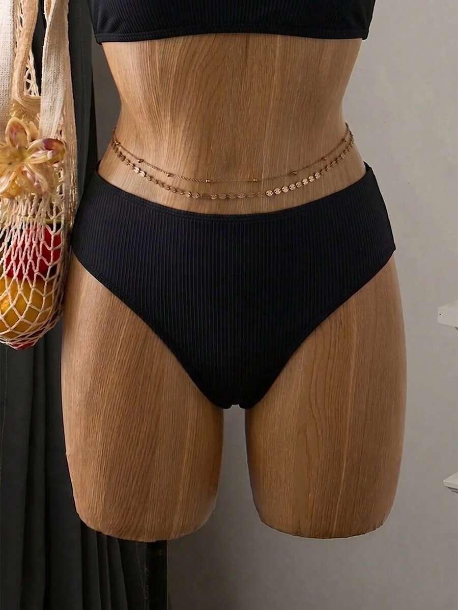 czarny dół od bikini prążki
