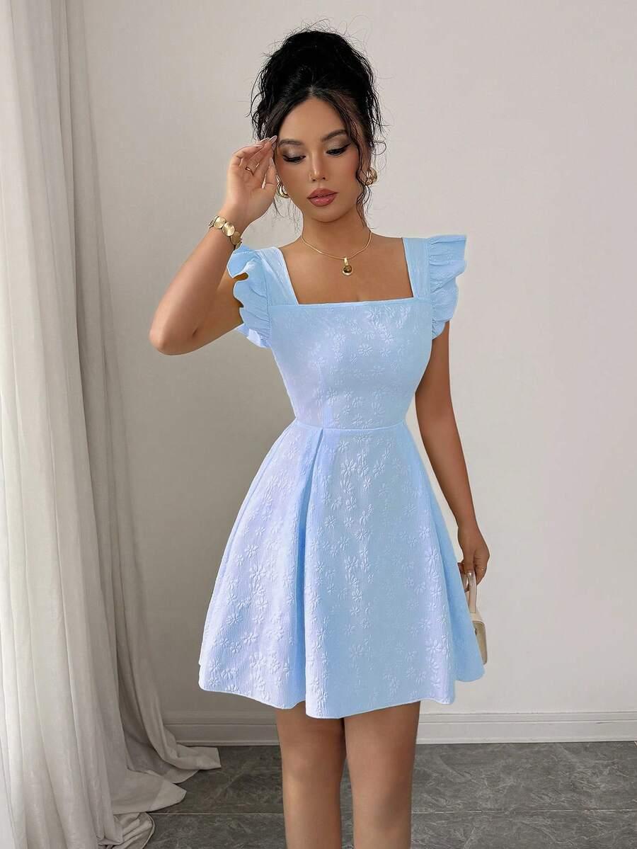 niebieska mini sukienka