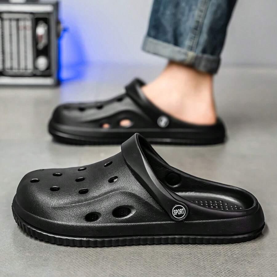 czarne klapki casual