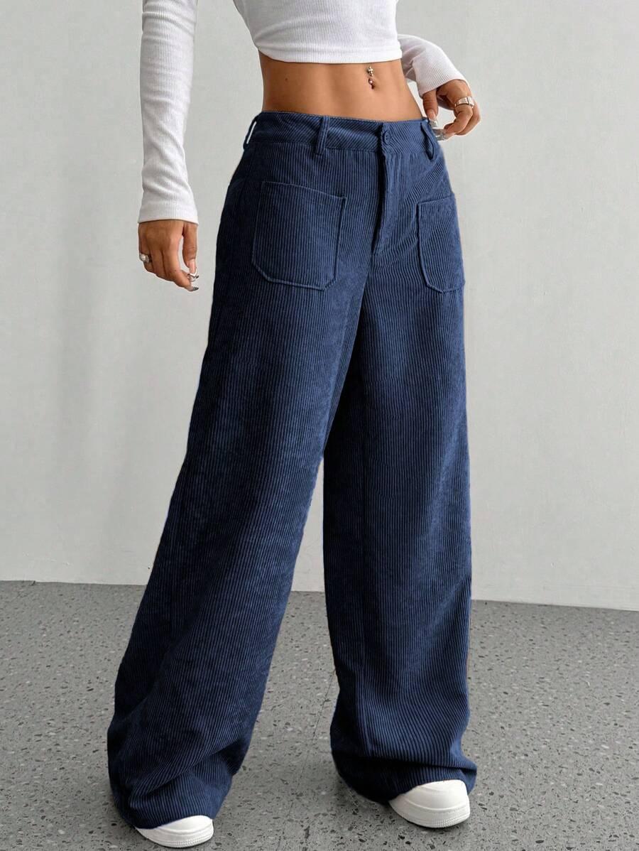 GRANATOWE SPODNIE CASUAL
