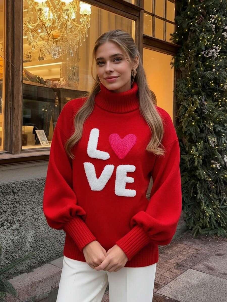 CZERWONY SWETER WZÓR 