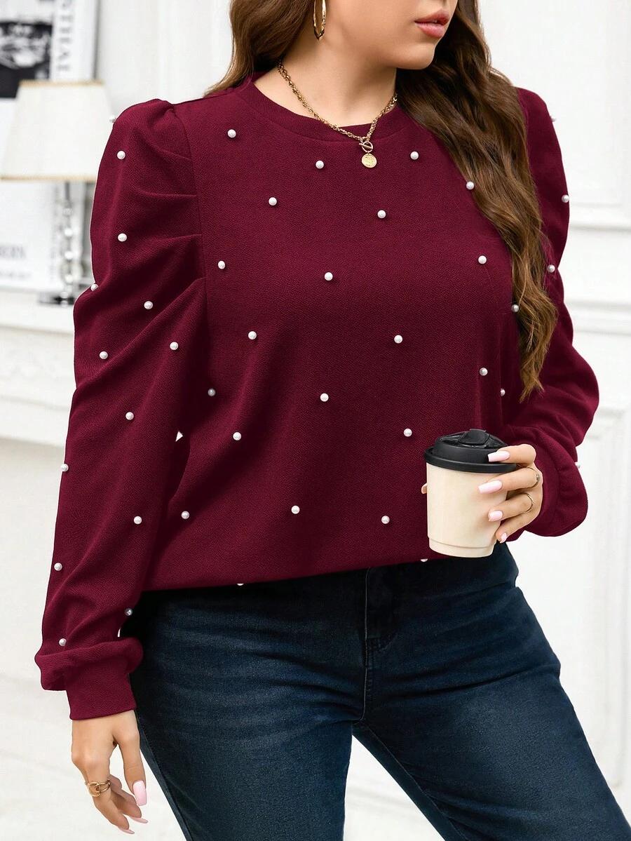 ELEGANCKA BLUZA DAMSKA Z PEREŁKAMI
