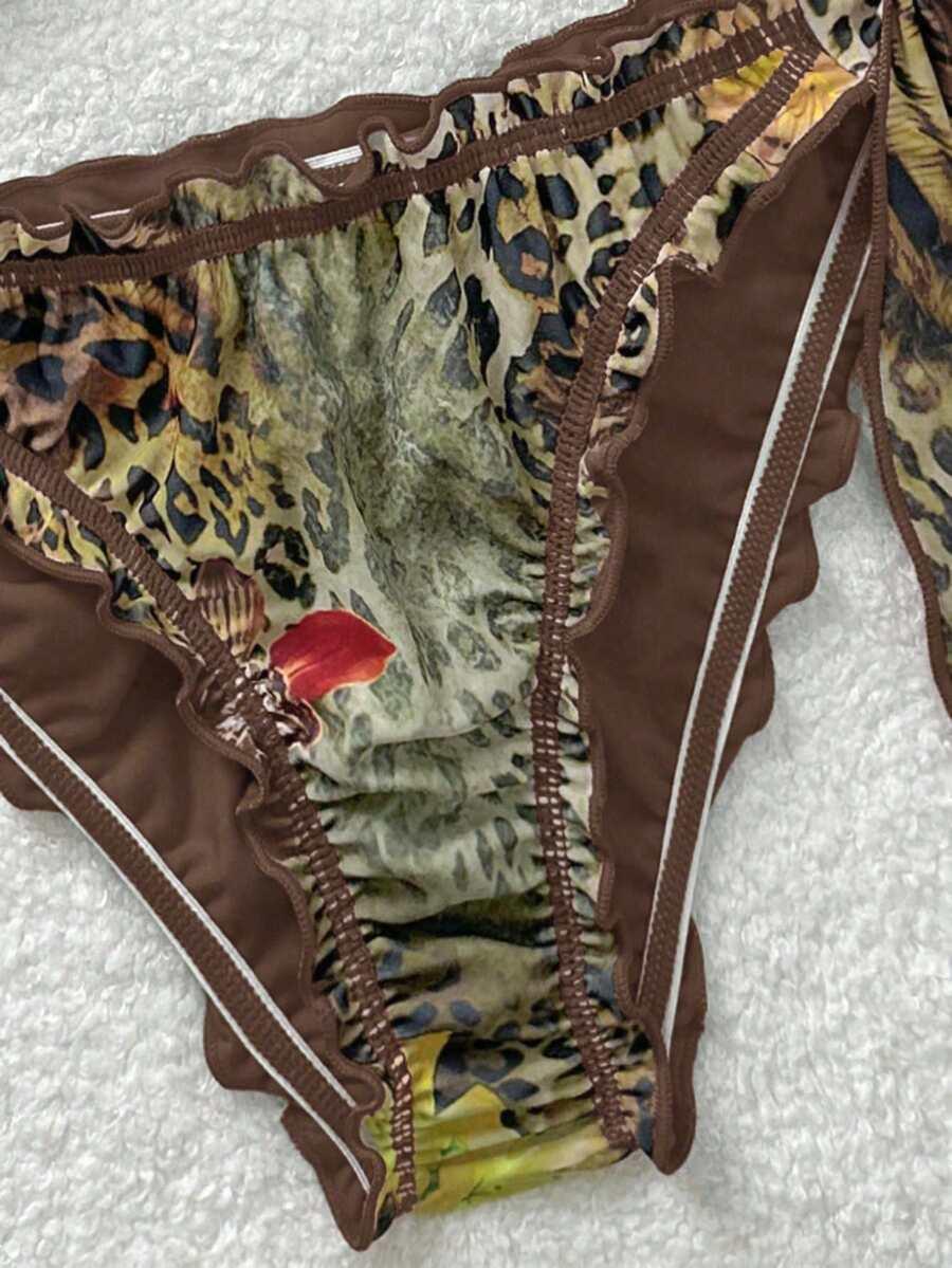 KOMPLET BIKINI WIĄZANY W PANTERKĘ