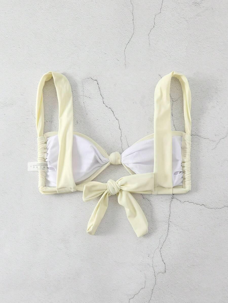ŻÓŁTA GÓRA OD BIKINI WIĄZANIE splot
