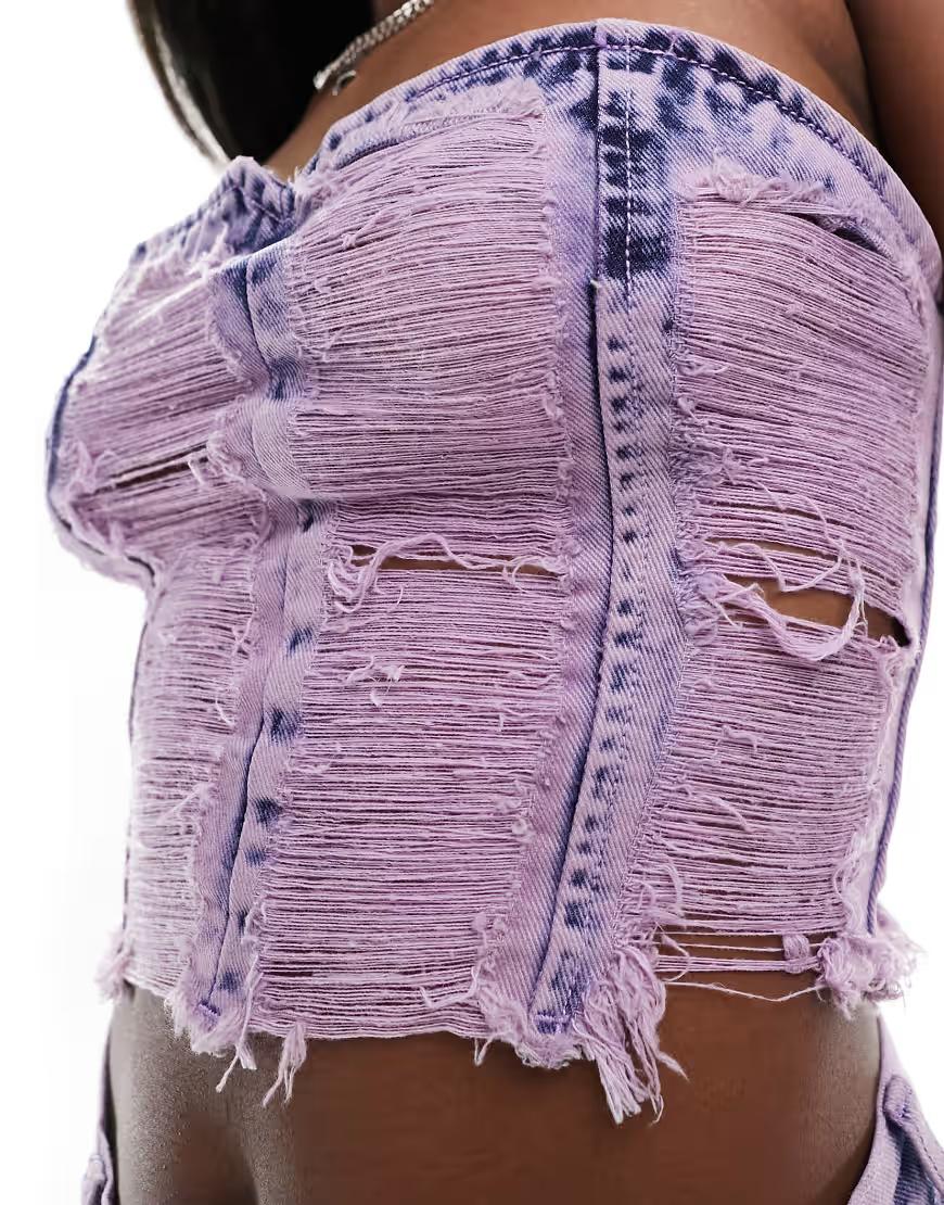 FIOLETOWY TOP JEANS