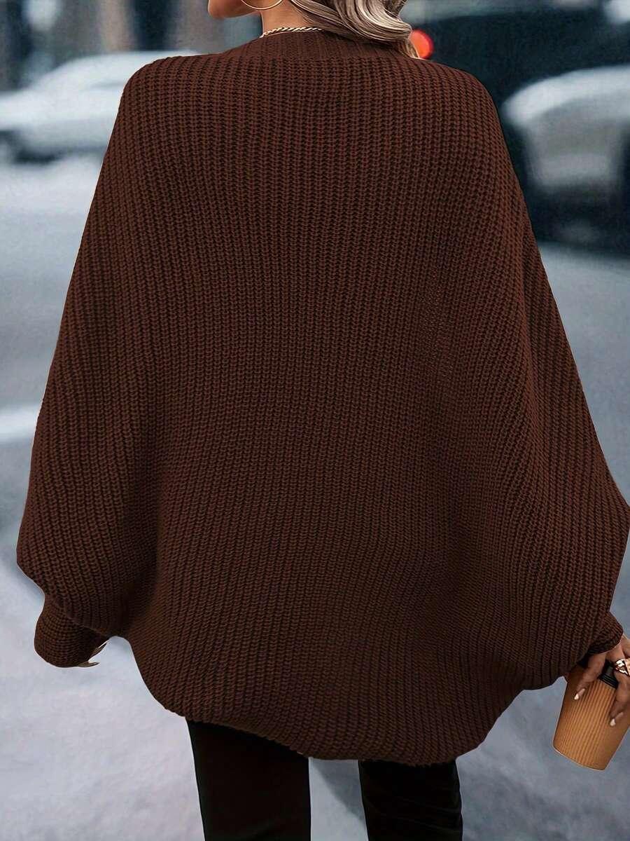 BRĄZOWY SWETER KARDIGAN