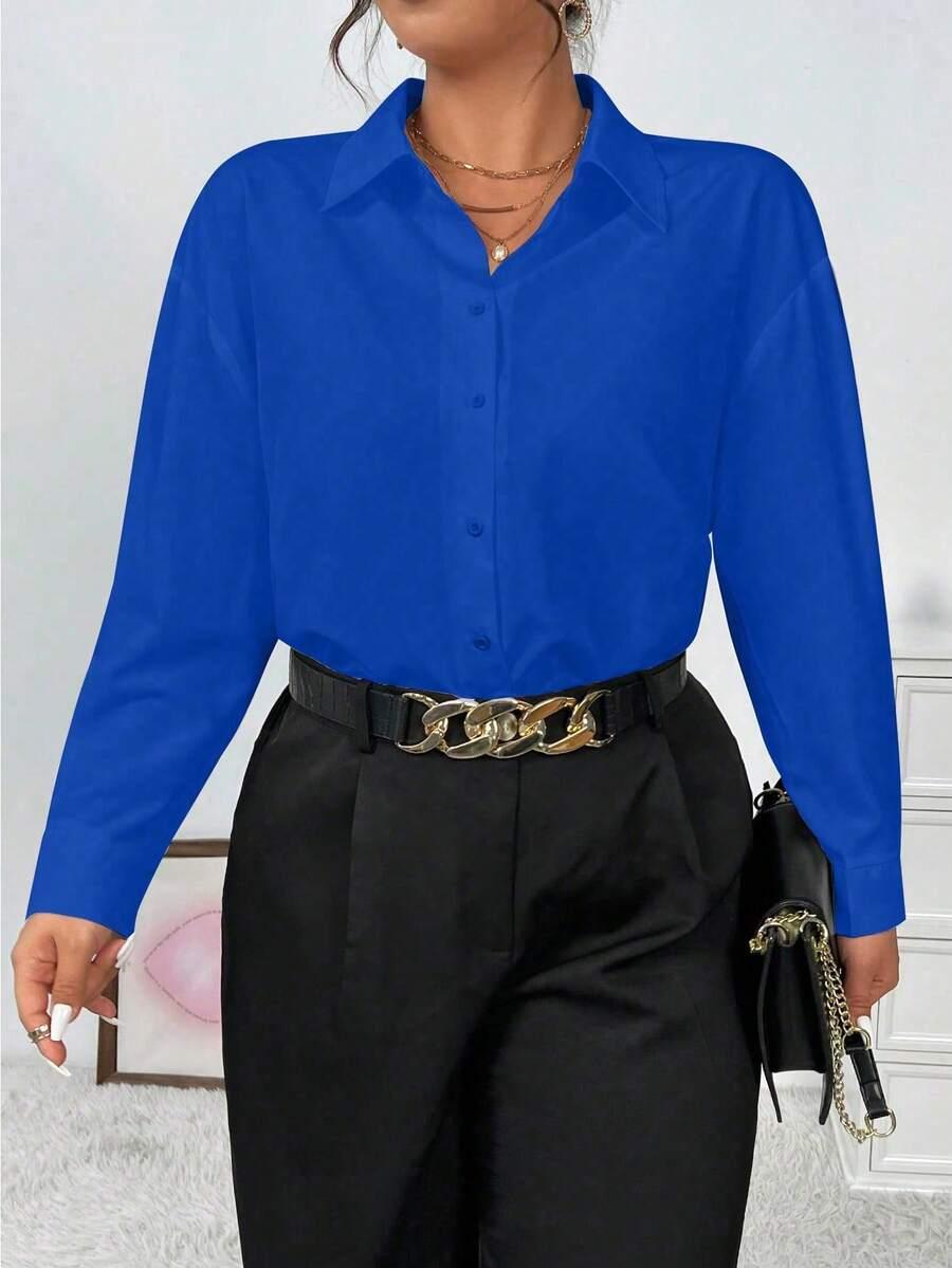 niebieska bluzka oversize