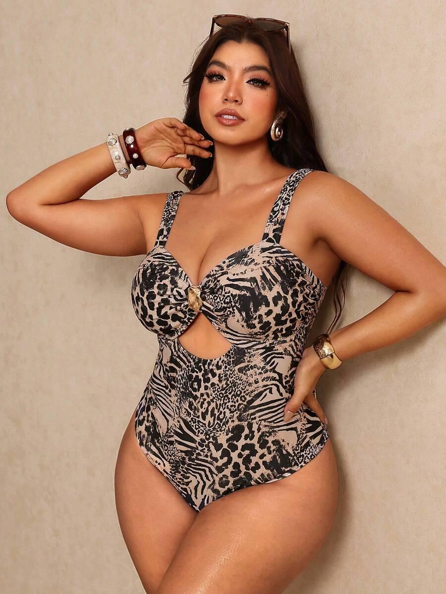 jednoczęściowy STRÓJ kąpielowy animal print