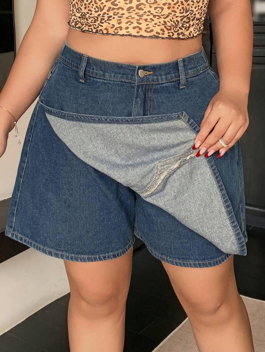 NIEBIESKIE SPÓDNICO-SPODENKI JEANS