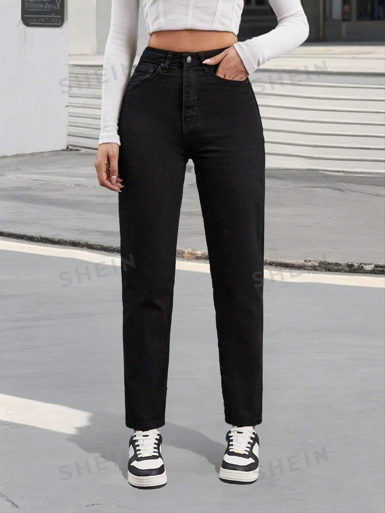 CZARNE SPODNIE JEANS