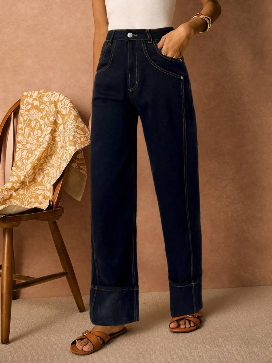 czarne spodnie jeans prosta nogawka