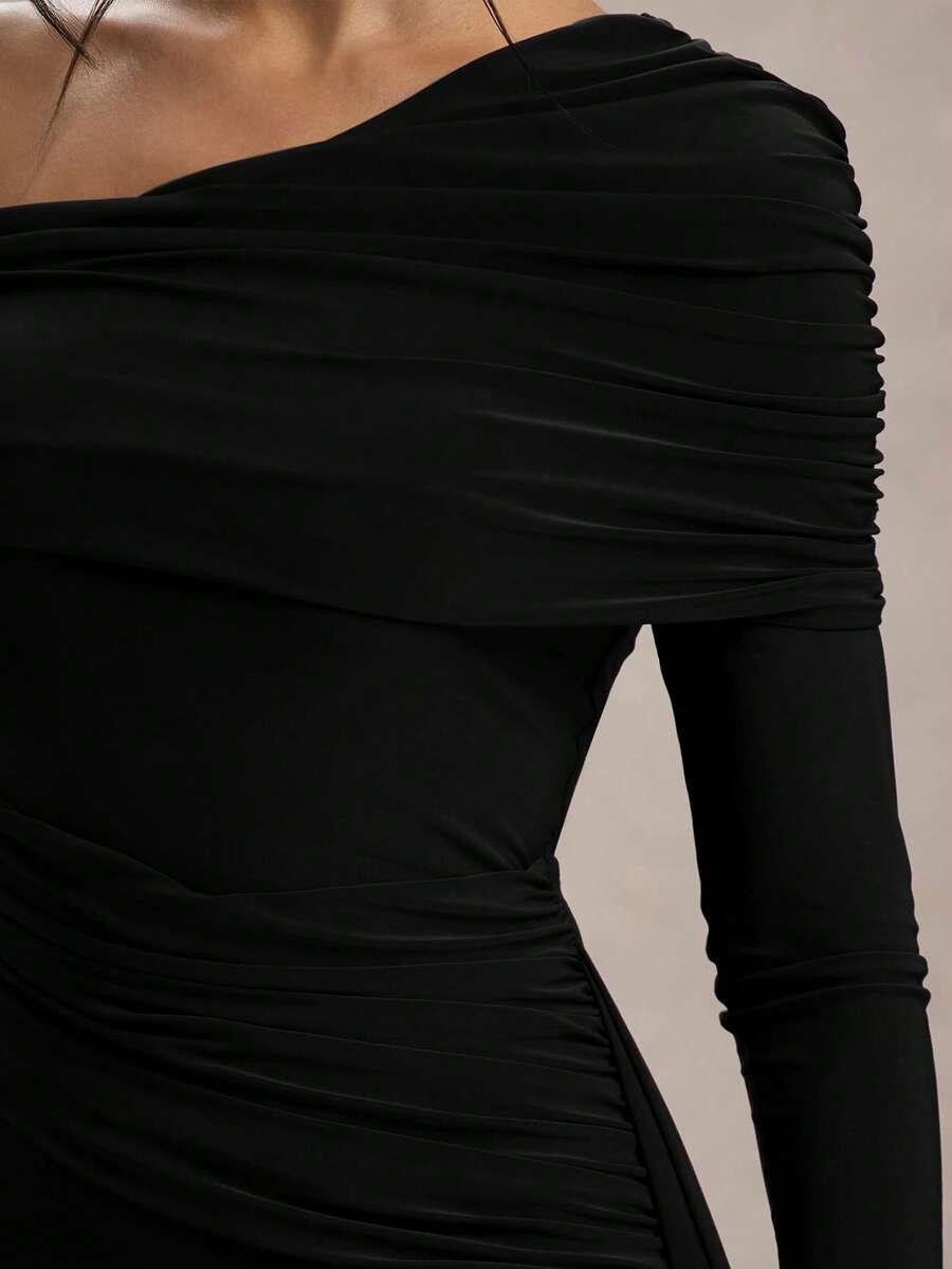 MAXI ASYMETRYCZNA SUKIENKA MARSZCZENIA