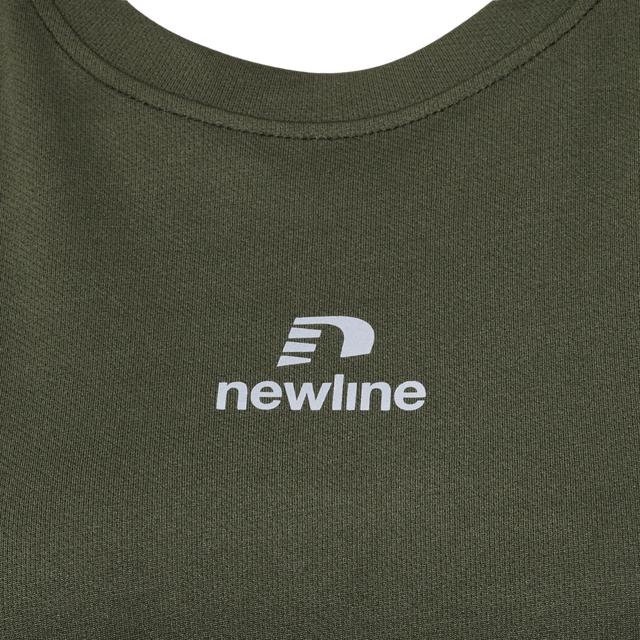 khaki t-shirt sportowy okrągły dekolt logo