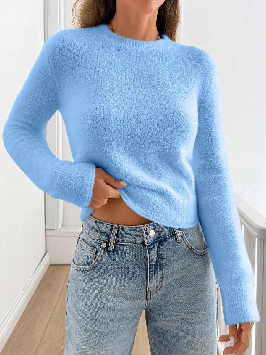 niebieski sweter fluffy