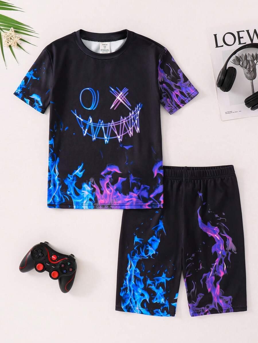T-shirt spodenki komplet piżama 