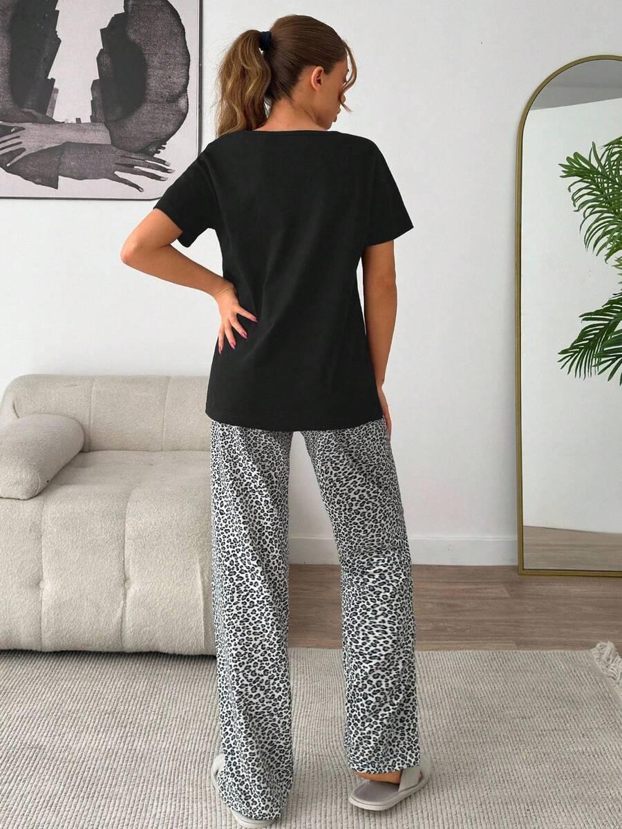 spodnie od piżamy animal print