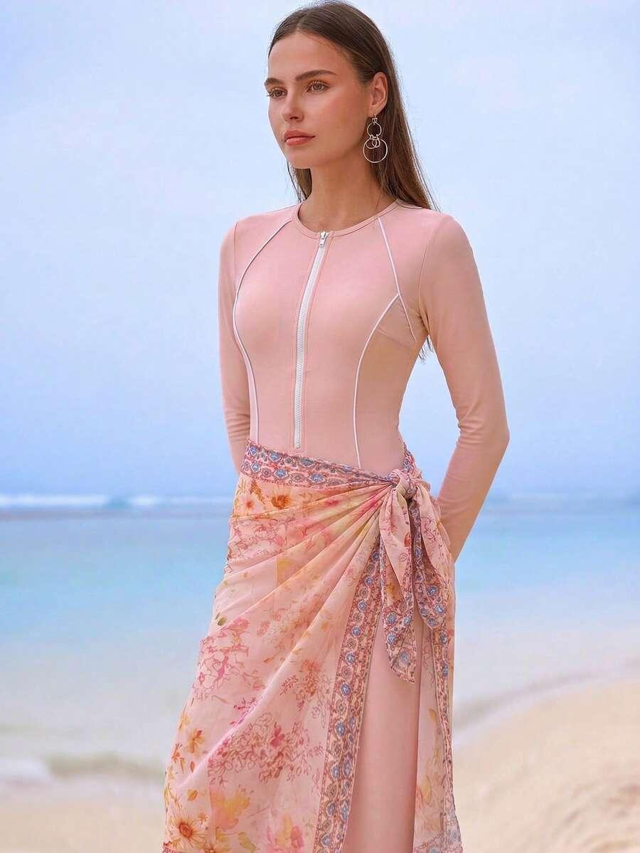 dwuczęściowy strój kąpielowy sarong komplet