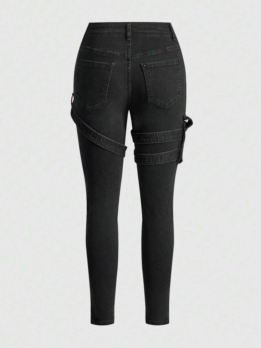 czarne spodnie jeans