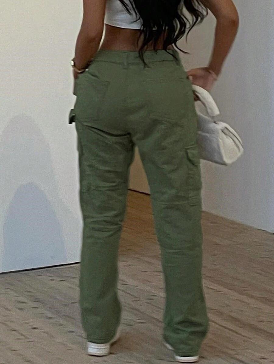 ZIELONE SPODNIE KIESZENIE 