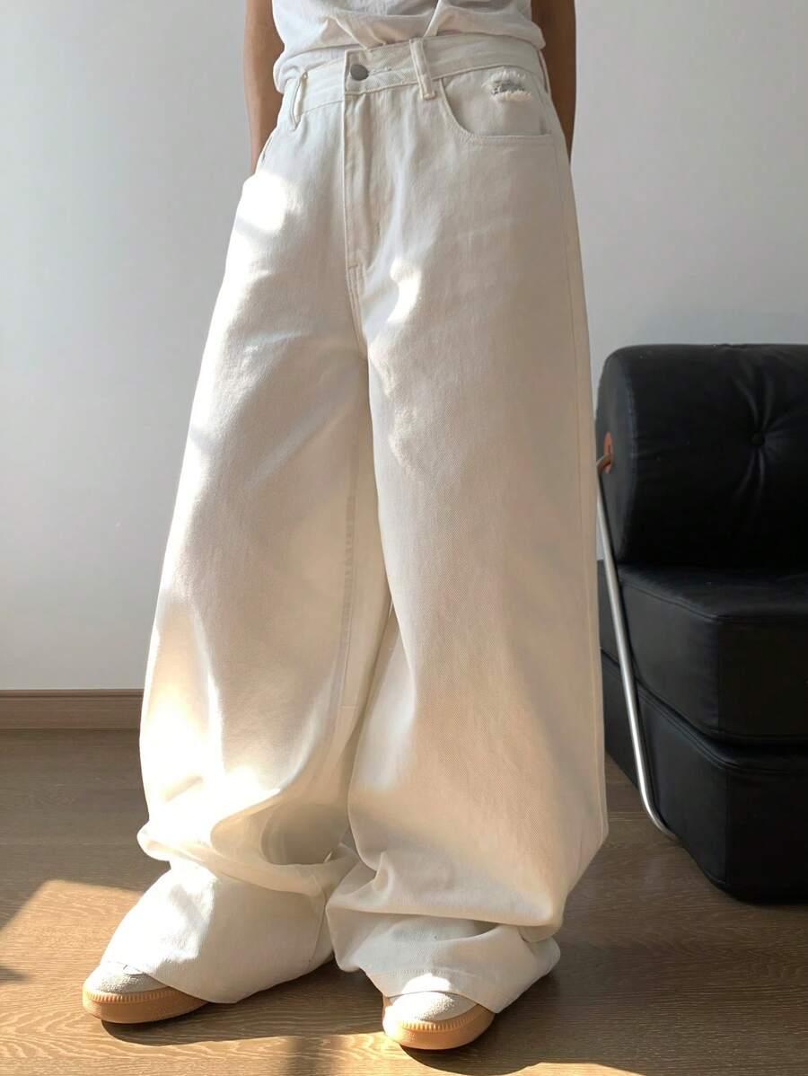 BIAŁE SPODNIE JEANS