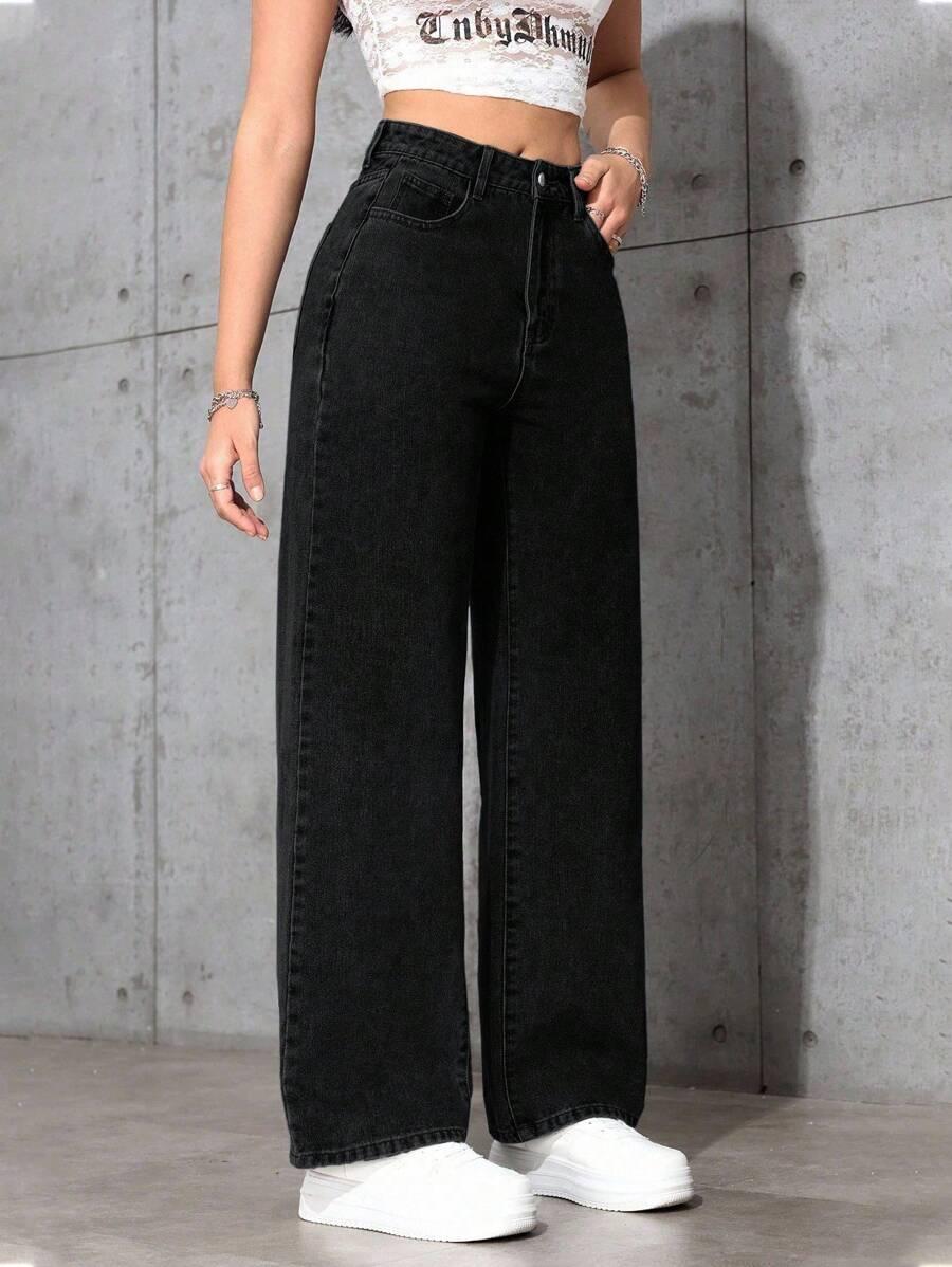 CZARNE SPODNIE JEANS
